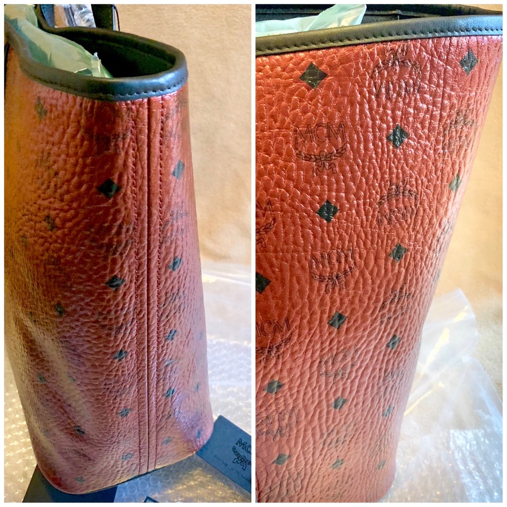 H/P 1/3💖💯MCM LARGE Top Metallic Scooter Shopper - Picture 7 of 8